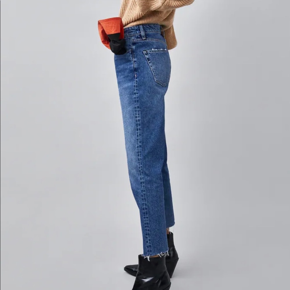 Zara High Rise Straight Leg Jeans - Picture 3 of 5